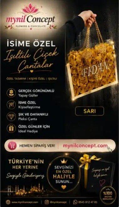 2026/05/1000047781.jpg Işıltılı isme özel çiçek çantaları SARI - Görsel 1