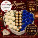Benden Sana: Mavi Rüyalar Gül & Çikolata Kutusu - Görsel 2